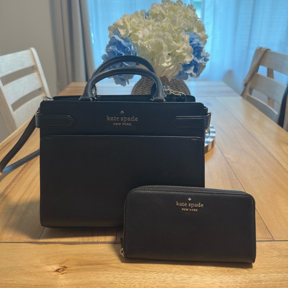 Kate Spade Staci Medium Satchel Bag W/ Matching Wallet